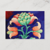 Carte De Visite DÉCOR FLEURI Bleu, Rose, Vert (Dos)