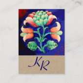 Carte De Visite DÉCOR FLEURI MONOGRAM Imaginaire Fleur Kraft (Dos)