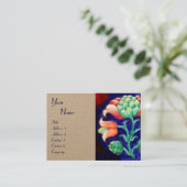 Carte De Visite DÉCOR FLEURI MONOGRAM Imaginaire Fleur Kraft (Debout devant)