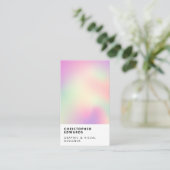 Carte De Visite Décor holographique moderne dégradé blanc minimali (Debout devant)
