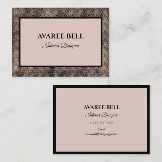 Carte De Visite Décor intérieur bourguignon et noir