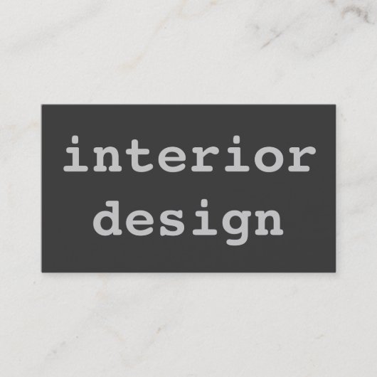 Carte De Visite Décor intérieur gris clair unique (Devant)