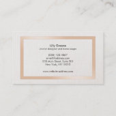 Carte De Visite Décor Moderne Chic Turquoise (Dos)