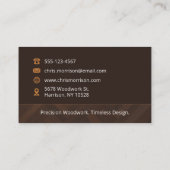 Carte De Visite Décor Moderne Et Élégant En Bois (Dos)