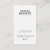 Carte De Visite Décor moderne minimaliste et élégant blanc (Dos)