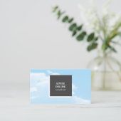 Carte De Visite Décor moderne unique bleu gris (Debout devant)