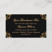 Carte De Visite Décor noir chatoyant avec logo Impressionnant (Dos)