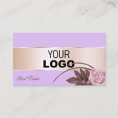 Carte De Visite Décor Rose Lilac et fleur mignonne avec logo (Devant)