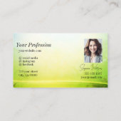 Carte De Visite Décor vert en marbre foncé Monogramme Photo (Dos)