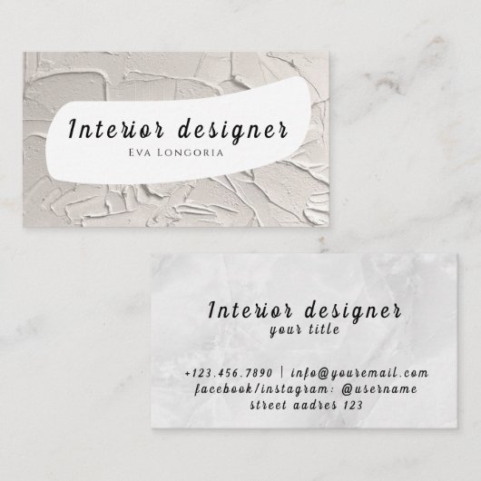 Carte de visite décorateur (Devant / Derrière)