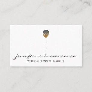 Carte De Visite Décorateur de ballons en or élégant