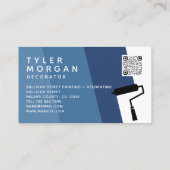Carte De Visite Décorateur de code QR Bleu (Dos)