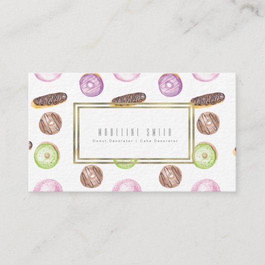 Carte De Visite Décorateur de gâteau de beignet de Baker (Devant)