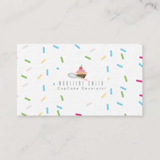 Carte De Visite Décorateur de gâteau de cuisson de Cupcake Sprinkl (Devant)