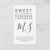 Carte De Visite Décorateur de gâteau Monochrome Cupcake (Dos)