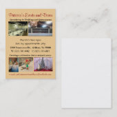 Carte De Visite Décorateur de mariage et de Quinceanera (Devant / Derrière)