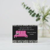 carte de visite décorateur d'intérieur rose tendan (Debout devant)