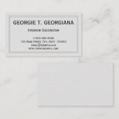 Carte de visite décorateur intérieur classique et  (Devant / Derrière)