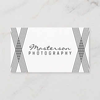 Carte de visite décoratif moderne noir et blanc