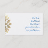 Carte De Visite décoration bleu et faux or (Dos)