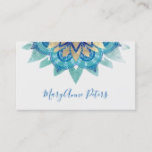 Carte De Visite décoration bleu et faux or (Devant)