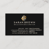 Carte De Visite Décoration de ballons de fête Bohème rustique Noir (Dos)