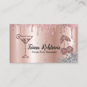 Carte De Visite Décoration de fête Ballons Paillettes Rose
