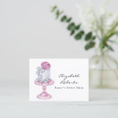 Carte De Visite Décoration de gâteau Mariage rose chic (Debout devant)
