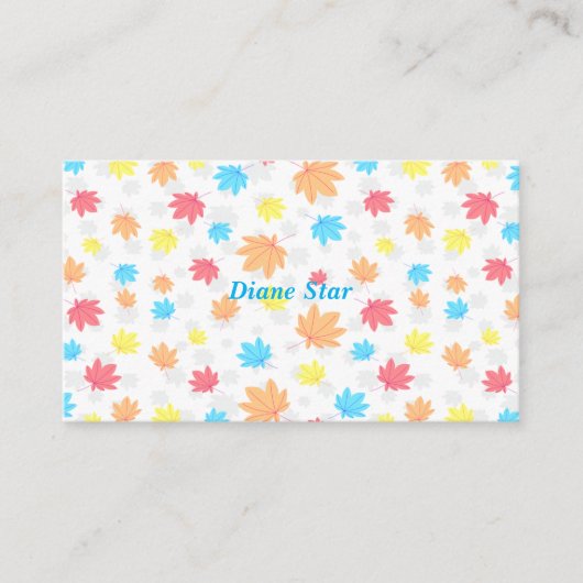 Carte De Visite Décoration des feuilles d'automne (Devant)