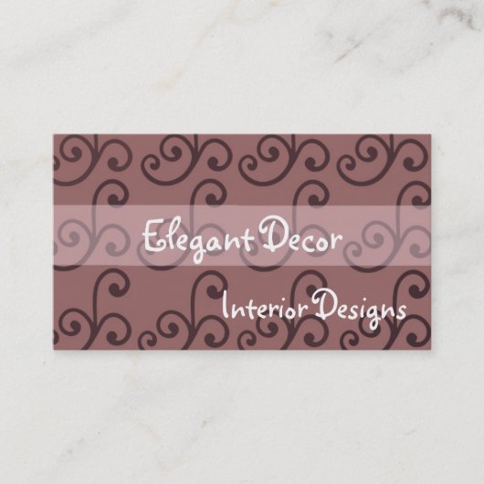 Carte De Visite Décoration Élégante (Devant)