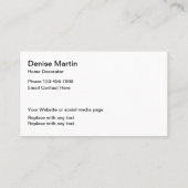 Carte De Visite Décoration et mise en scène (Dos)