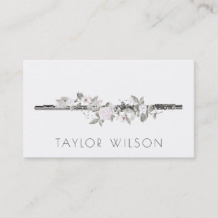 Carte De Visite décoration florale professeur de flûte