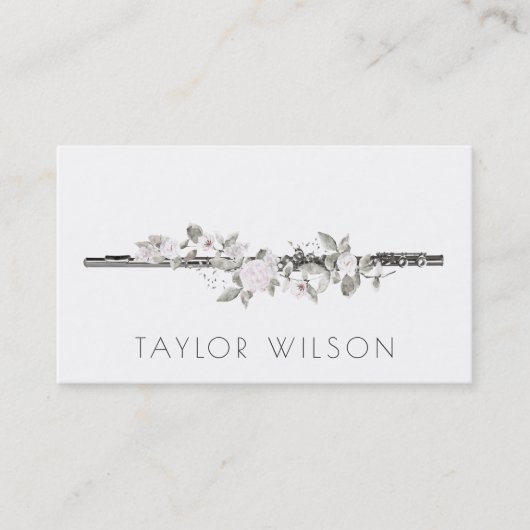 Carte De Visite décoration florale professeur de flûte (Devant)