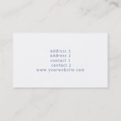 Carte De Visite décoration piano et fleurs bleues (Dos)