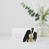 Carte De Visite ・ décoration violoniste à brosses noires (Debout devant)