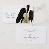 Carte De Visite ・ décoration violoniste à brosses noires (Devant / Derrière)