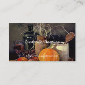 Carte De Visite Décorations d'automne sur table, Citrouille, Fruit (Dos)