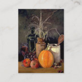 Carte De Visite Décorations d'automne sur table, Citrouille, Fruit (Devant)