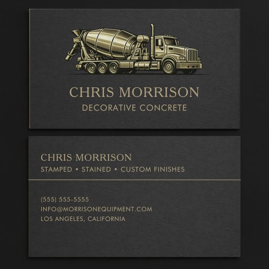 Carte De Visite Decorative Concrete Contractor Services