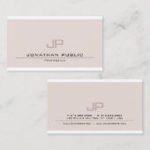 Carte De Visite Décoré d'un monogramme à la mode élégant moderne (Devant / Derrière)