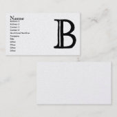 Carte de visite décoré d'un monogramme de "B" (Devant / Derrière)