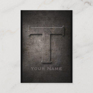 Carte de visite décoré d'un monogramme en métal