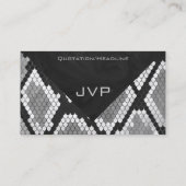 Carte De Visite Décoré d'un monogramme gris, blanc, et noir de (Dos)