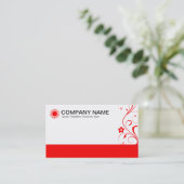 Carte De Visite Décoré Pied - Rouge (Debout devant)