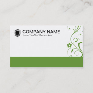 Carte De Visite Décoré Pied - Vert Avocado
