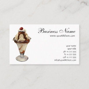 Carte De Visite Décors de sundaes de glace au chocolat chaud vinta