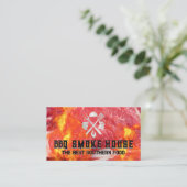 Carte De Visite Découpage de Steak | Flammes | Gril de Restaurant (Debout devant)