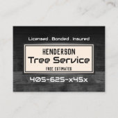 Carte De Visite Découpage rustique de l'arbre en bois (Devant)