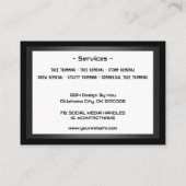 Carte De Visite Découpage rustique de l'arbre en bois (Dos)