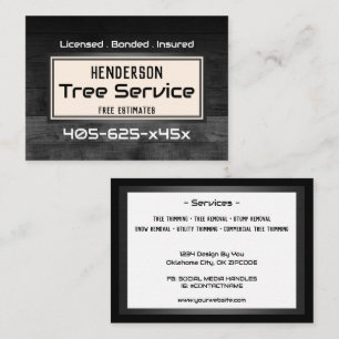 Carte De Visite Découpage rustique de l'arbre en bois